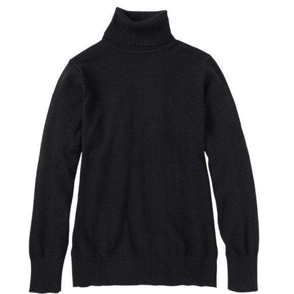 LL Bean Cotton Turtleneck Sweater in Black - Picture 1 of 5